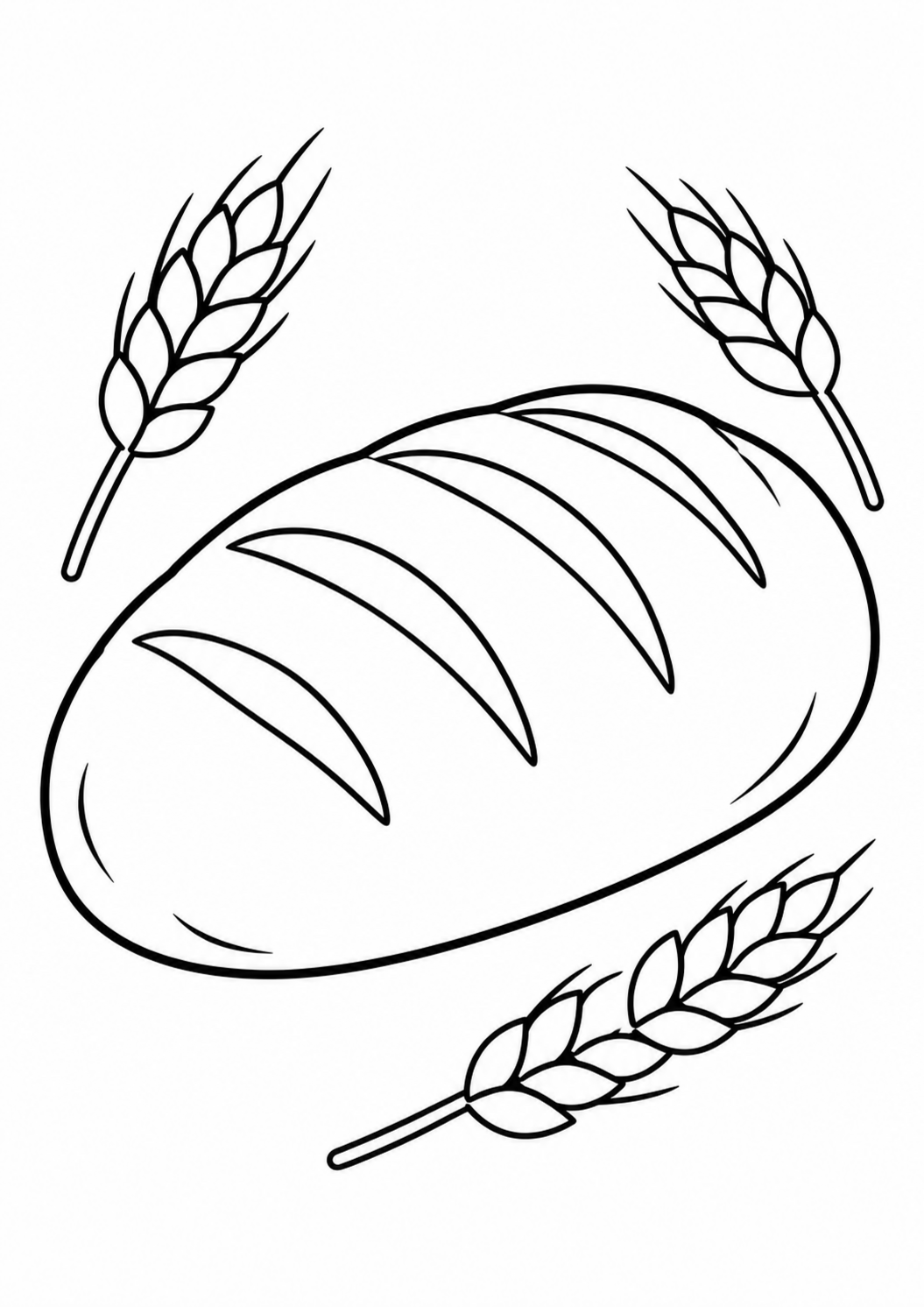 Free printable bread coloring page for kids