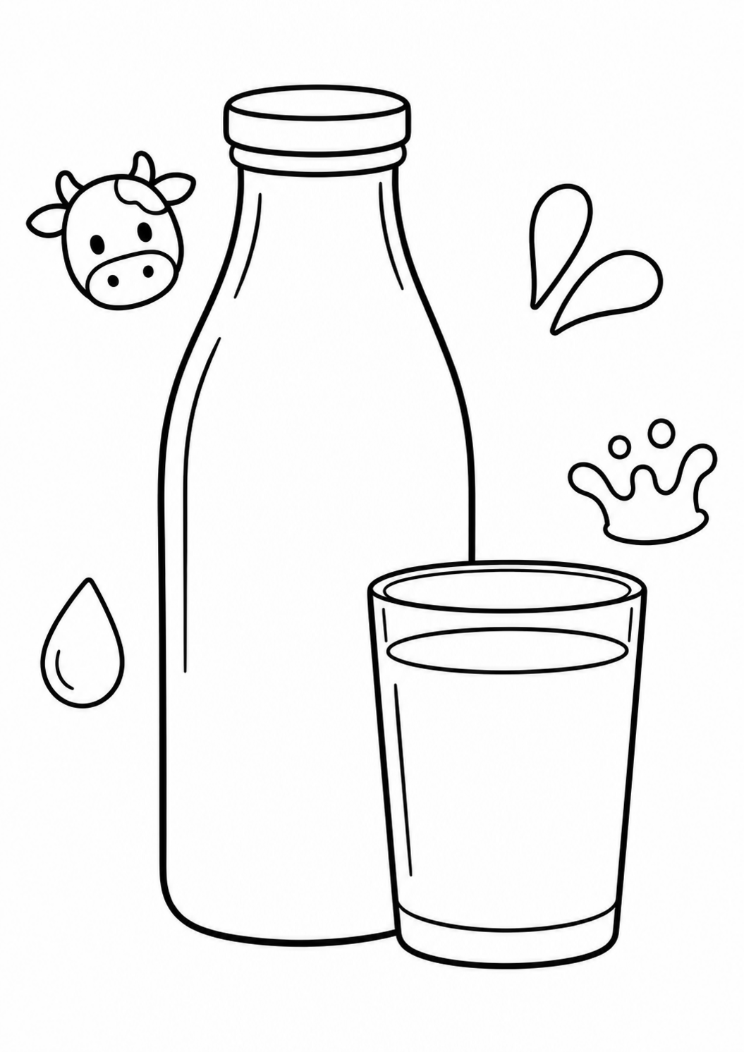 Free printable milk coloring page for kids