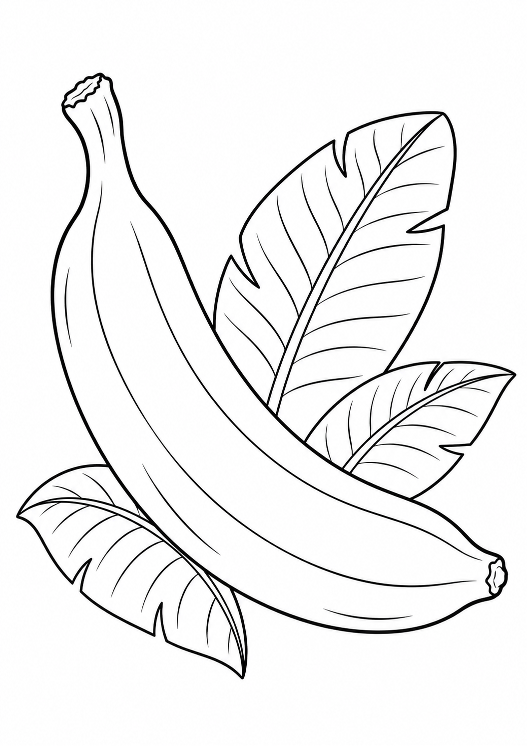 Free printable banana coloring page for kids