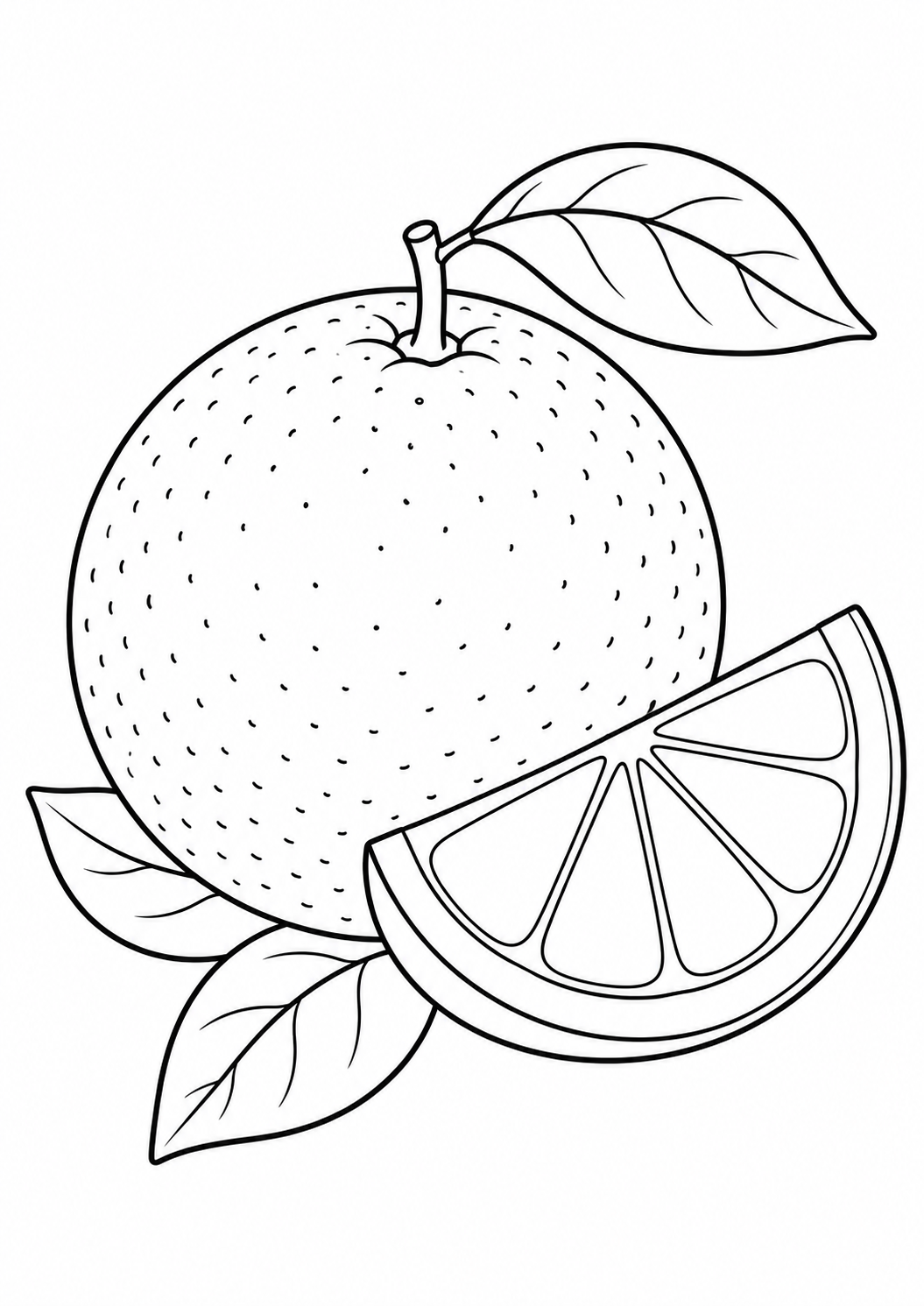 Free printable orange coloring page for kids