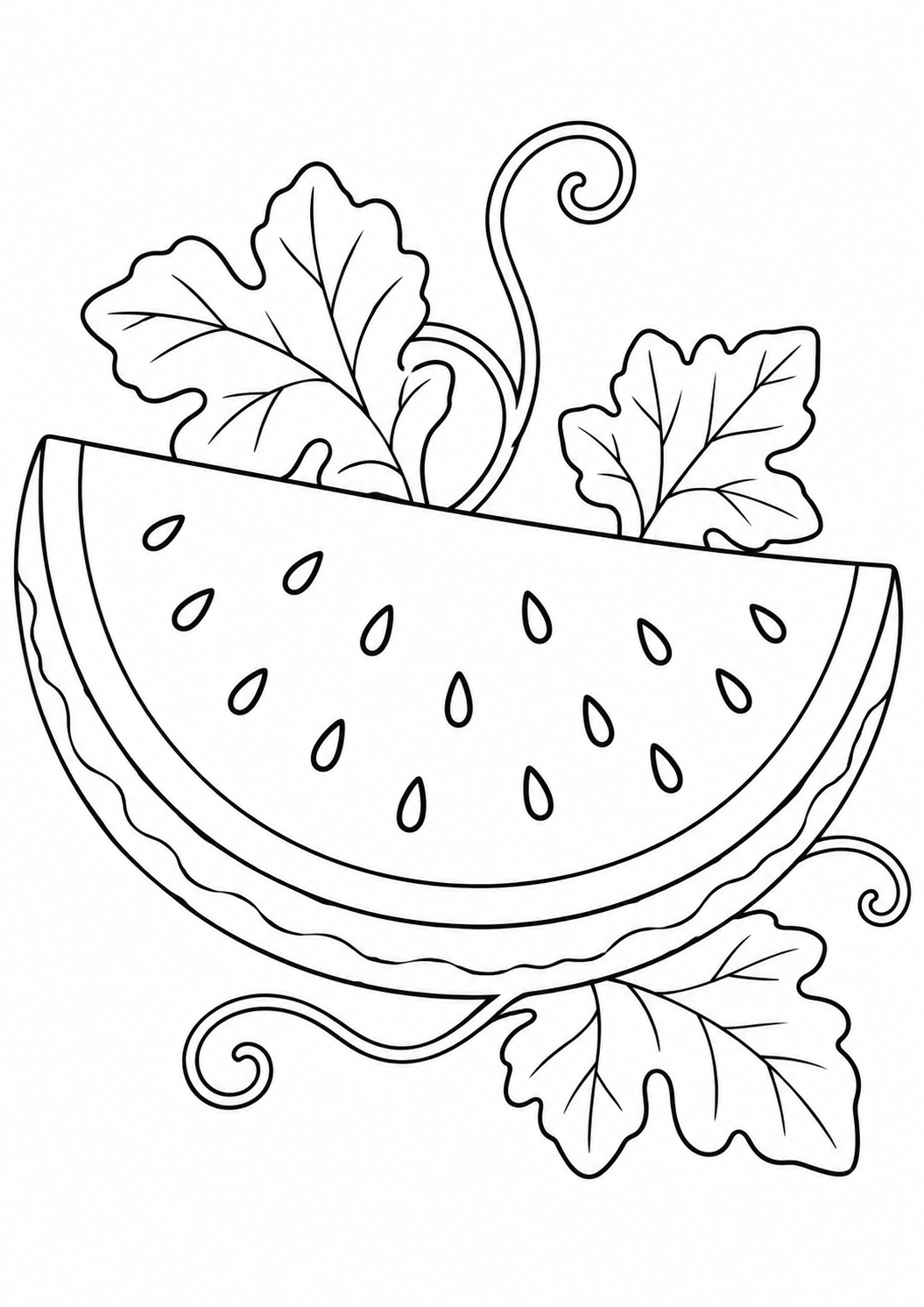 Free printable watermelon coloring page for kids