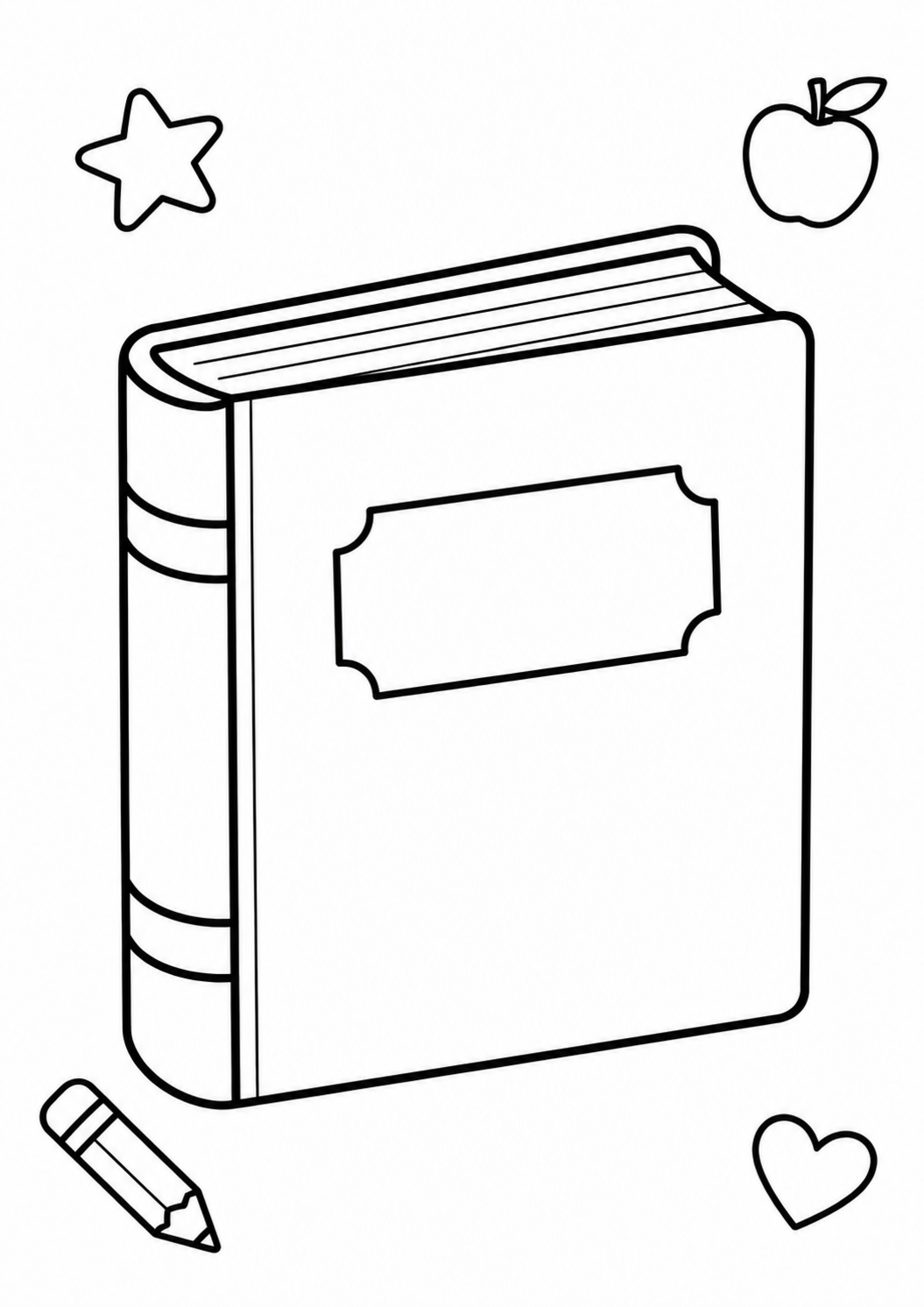 Free printable book coloring page for kids