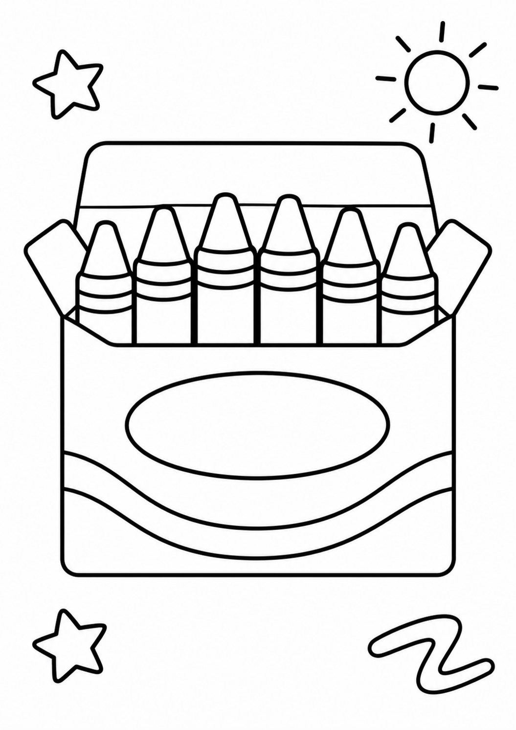Free printable crayons coloring page for kids