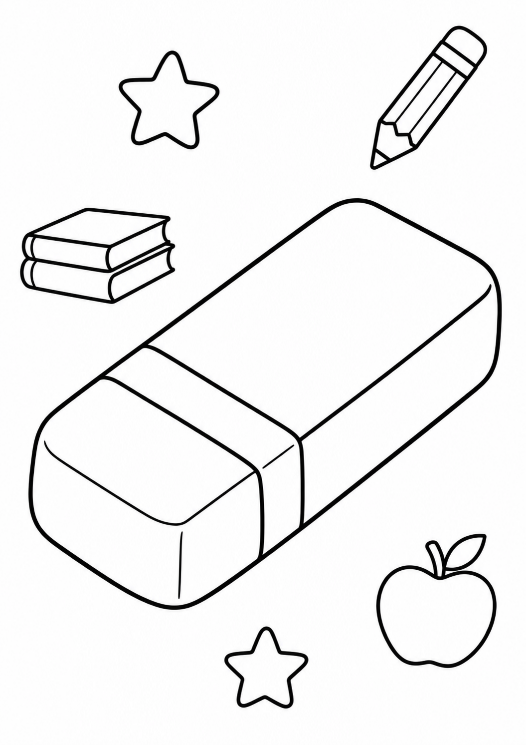 Free printable eraser coloring page for kids