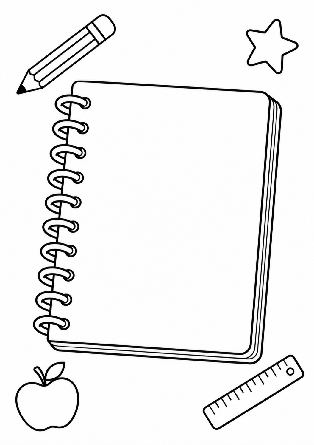 Free printable notebook coloring page for kids