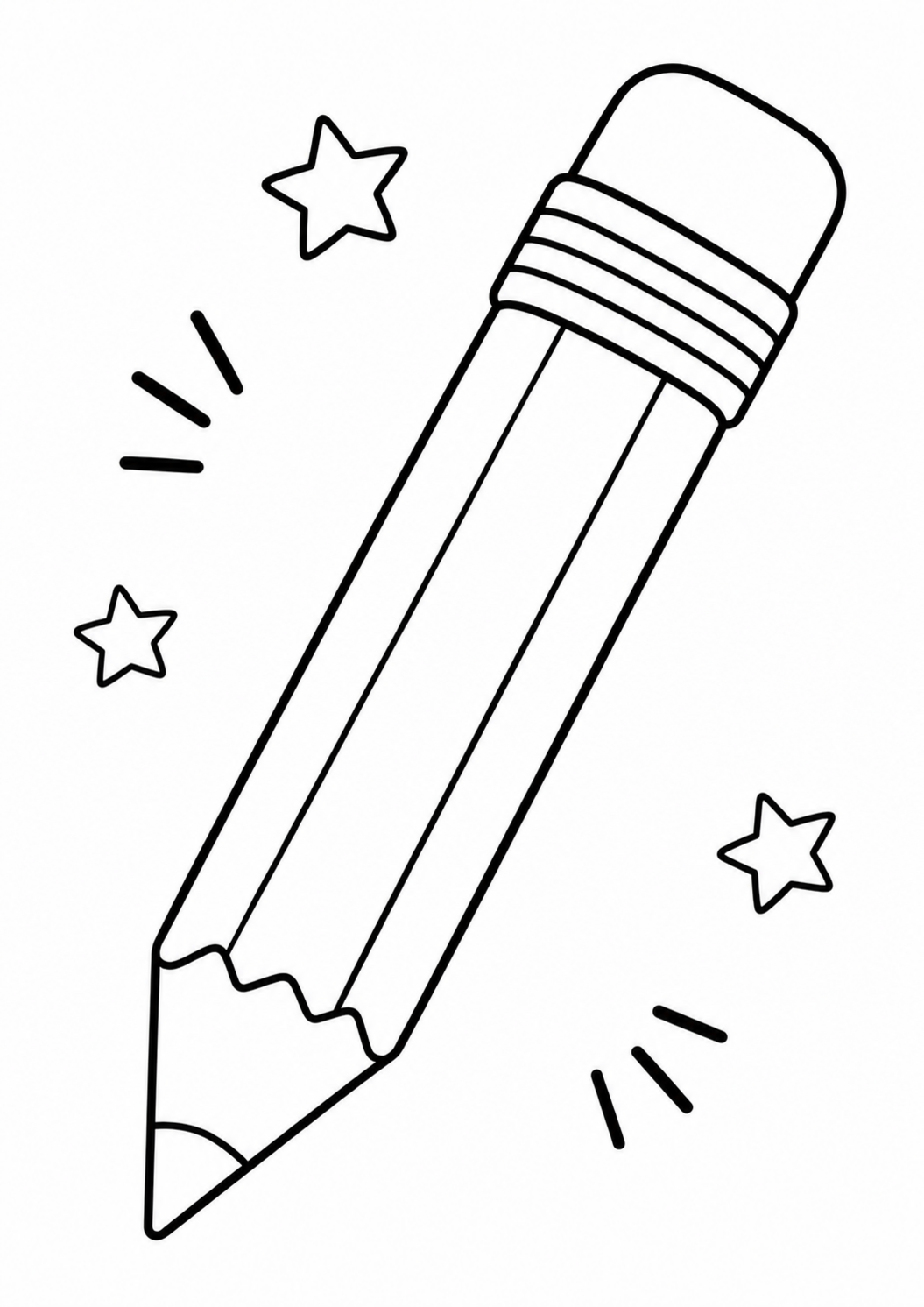 Free printable pencil coloring page for kids