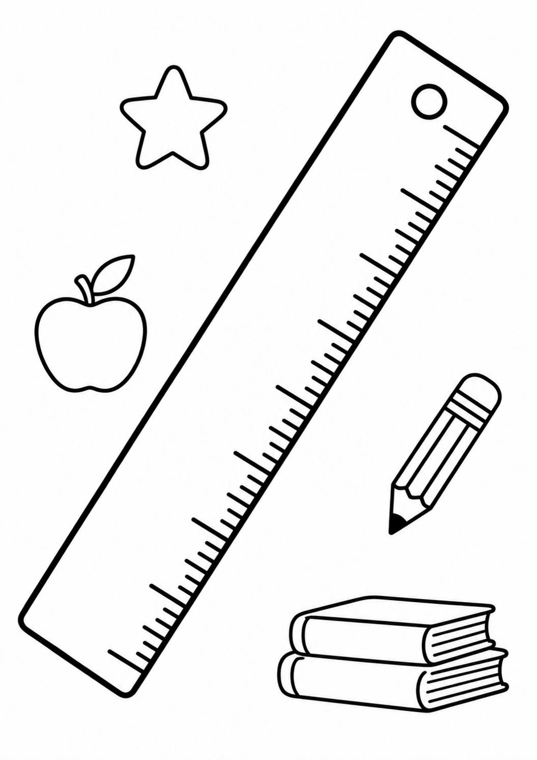 Free printable ruler coloring page for kids