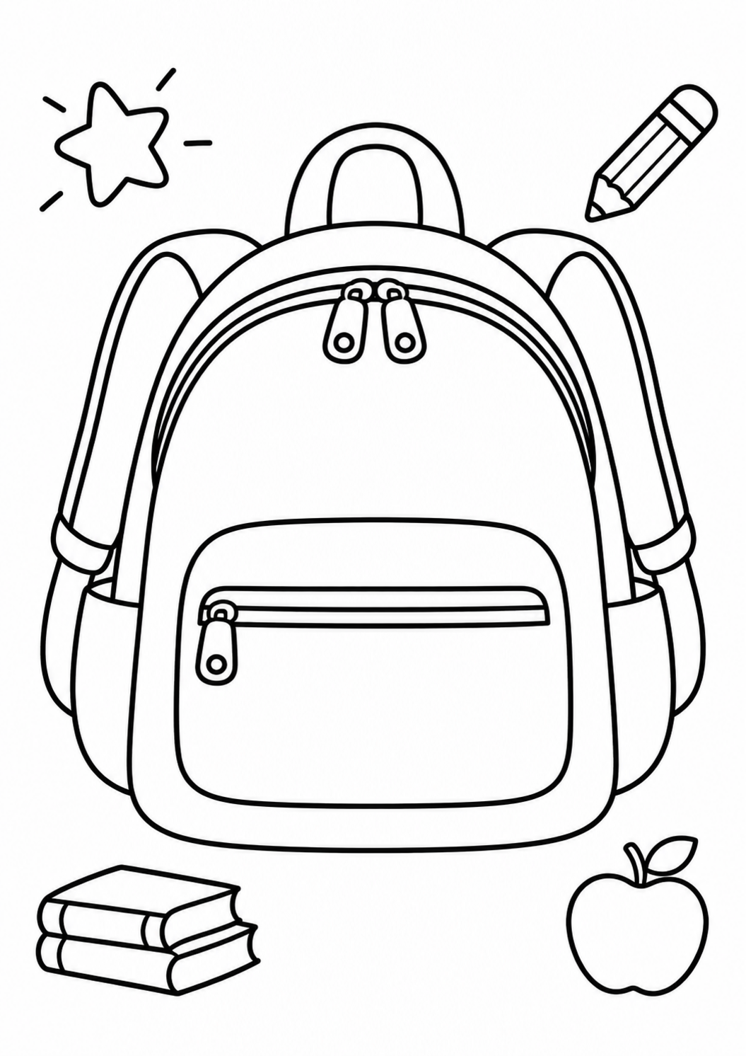 Free printable school bag coloring page for kids