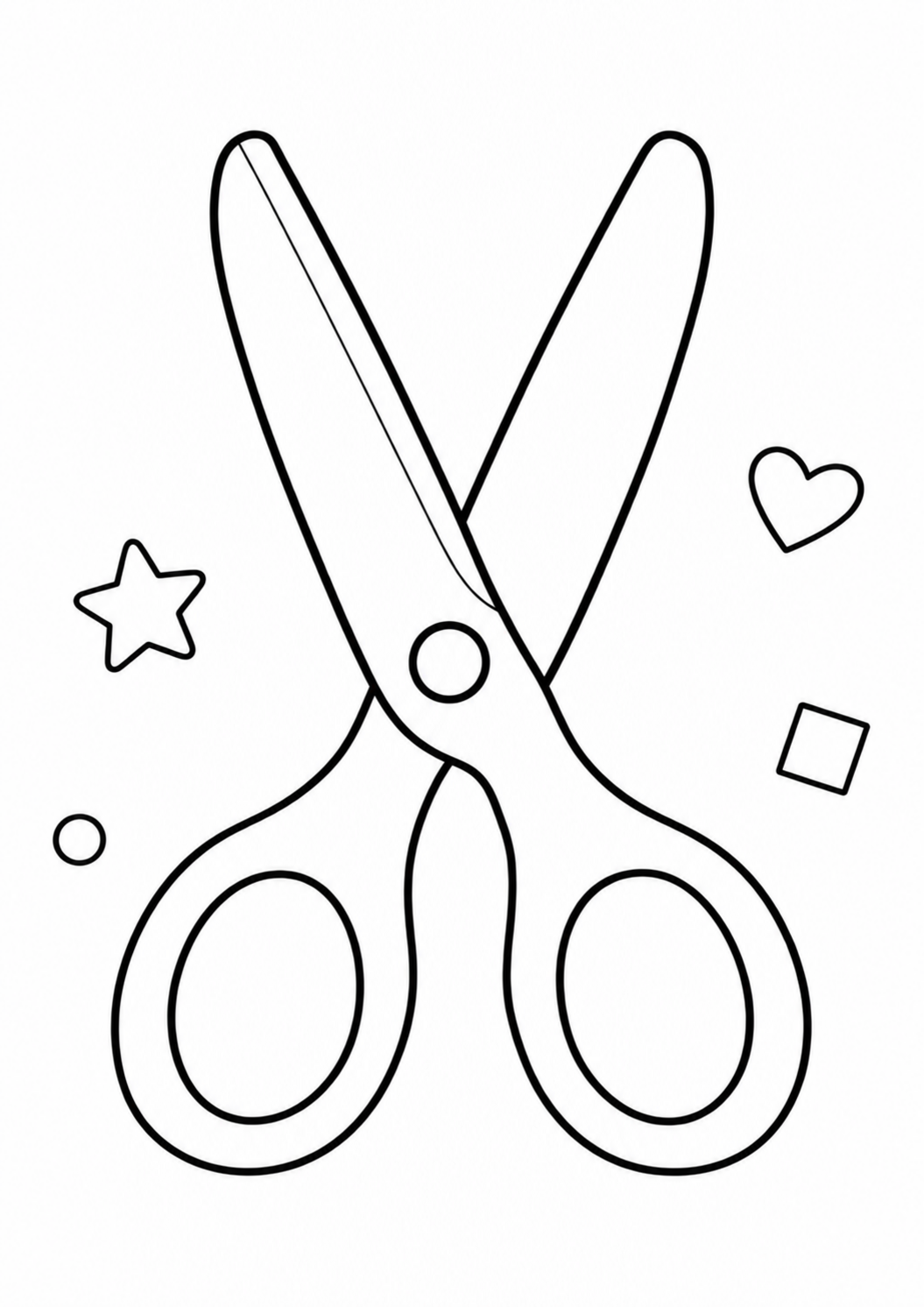 Free printable scissors coloring page for kids