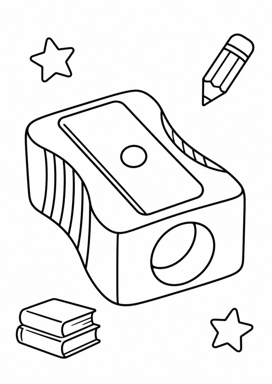 Free printable sharpener coloring page for kids